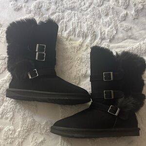 Australia Luxe Collective Black Nadir Boots Ladies size 8 Shearling Sheepskin